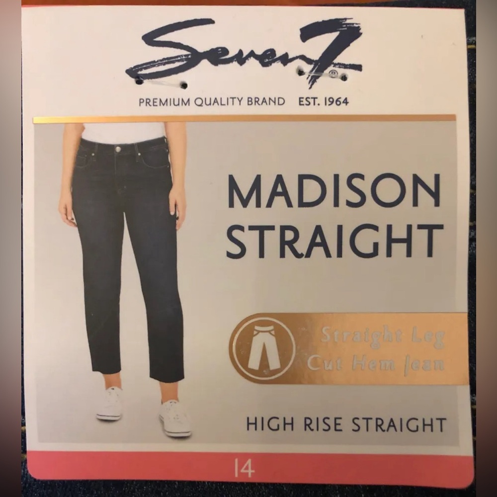 Seven Seven7
Madison Straight Leg Cut Hem Jean
Size 14 Color is Jackson